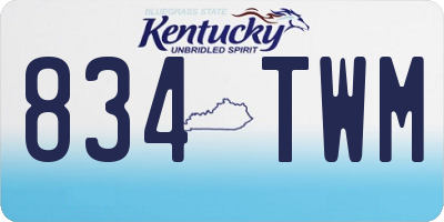 KY license plate 834TWM