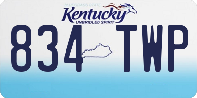 KY license plate 834TWP