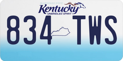 KY license plate 834TWS
