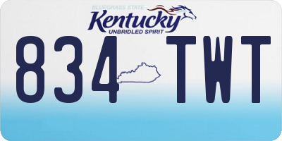 KY license plate 834TWT