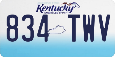 KY license plate 834TWV