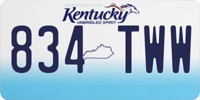 KY license plate 834TWW