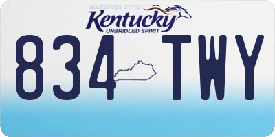 KY license plate 834TWY