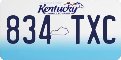 KY license plate 834TXC