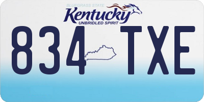 KY license plate 834TXE