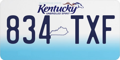KY license plate 834TXF