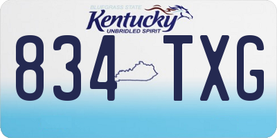 KY license plate 834TXG