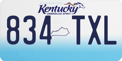 KY license plate 834TXL