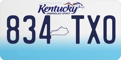 KY license plate 834TXO
