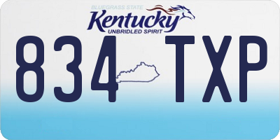 KY license plate 834TXP