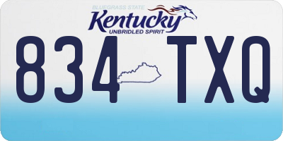 KY license plate 834TXQ