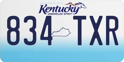 KY license plate 834TXR