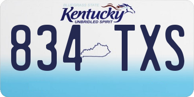 KY license plate 834TXS
