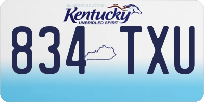 KY license plate 834TXU