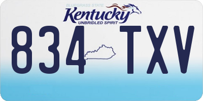 KY license plate 834TXV