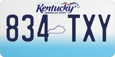 KY license plate 834TXY