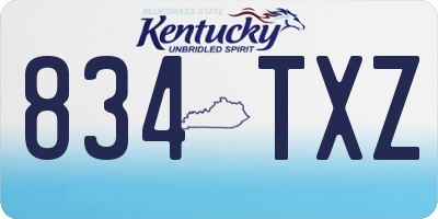 KY license plate 834TXZ