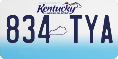 KY license plate 834TYA