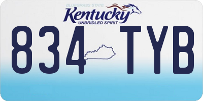 KY license plate 834TYB