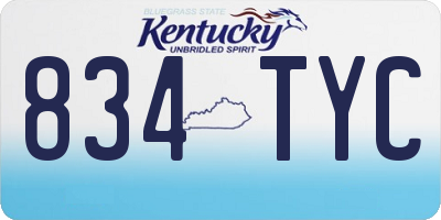 KY license plate 834TYC
