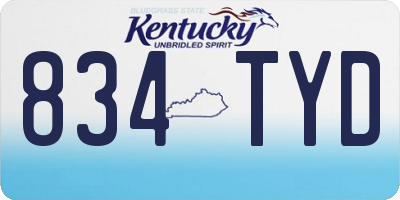 KY license plate 834TYD