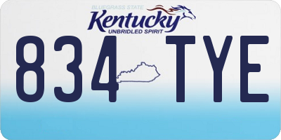 KY license plate 834TYE