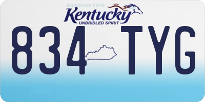 KY license plate 834TYG