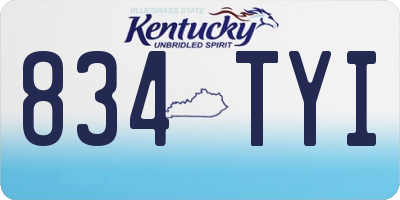 KY license plate 834TYI