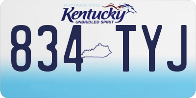 KY license plate 834TYJ