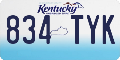 KY license plate 834TYK