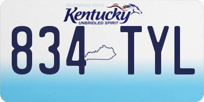 KY license plate 834TYL