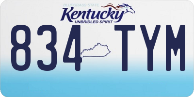 KY license plate 834TYM
