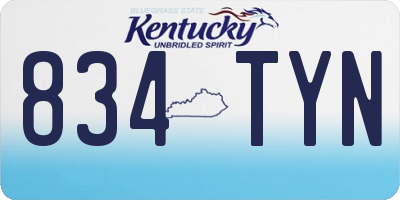 KY license plate 834TYN