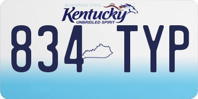 KY license plate 834TYP