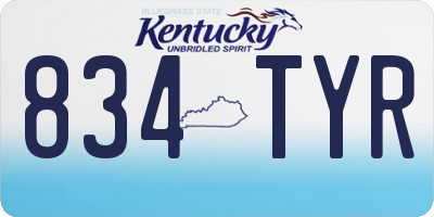 KY license plate 834TYR