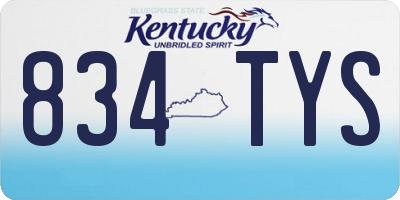 KY license plate 834TYS