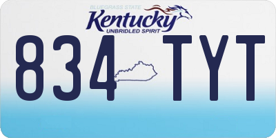 KY license plate 834TYT