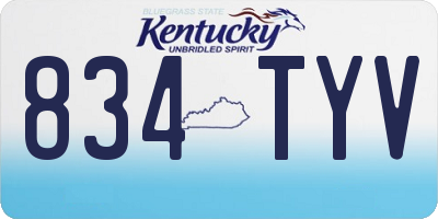 KY license plate 834TYV
