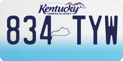 KY license plate 834TYW