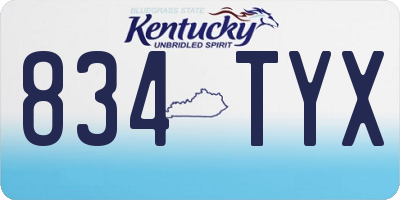 KY license plate 834TYX