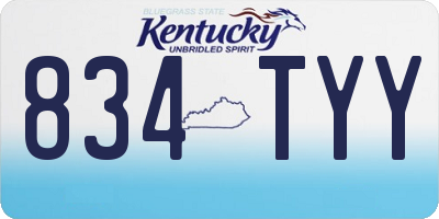KY license plate 834TYY