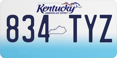 KY license plate 834TYZ