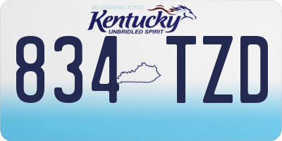 KY license plate 834TZD