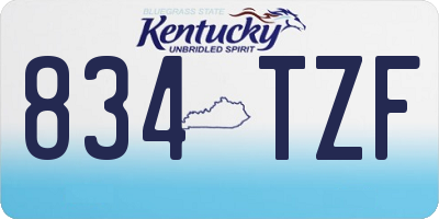 KY license plate 834TZF