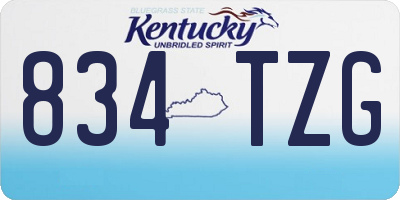 KY license plate 834TZG