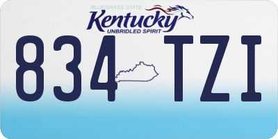 KY license plate 834TZI