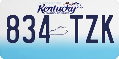 KY license plate 834TZK