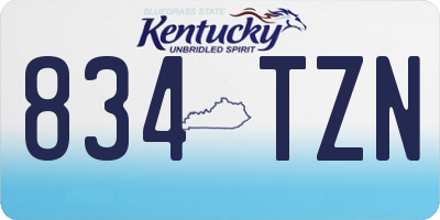 KY license plate 834TZN