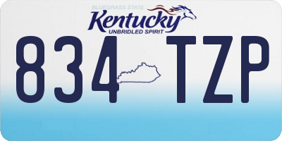 KY license plate 834TZP