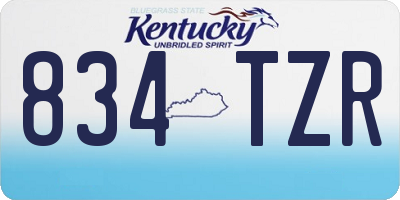 KY license plate 834TZR